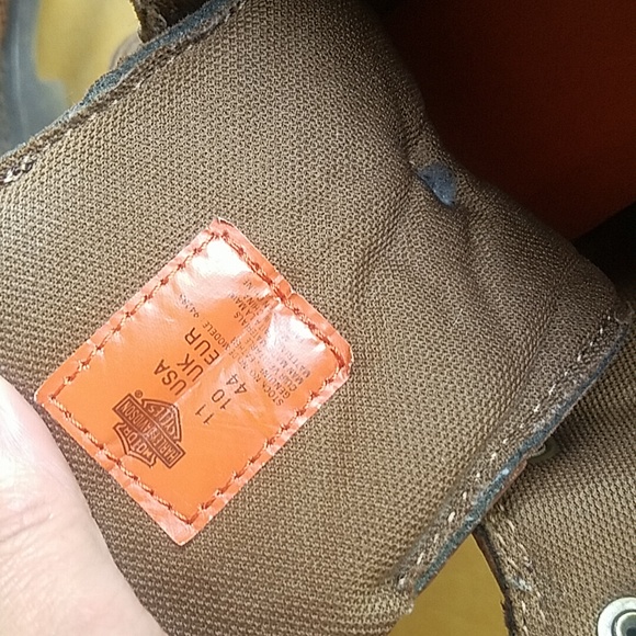 Harley Davidson Motorcycle Vintage Distressed Brown Leather Boots 11 - Picture 13 of 14